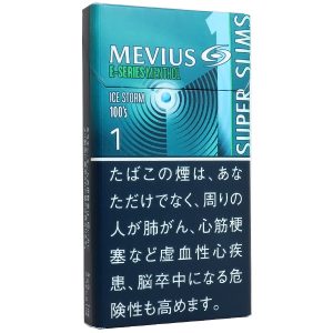 柔和七星梅比乌斯E系列冰薄荷1mg超细/メビウス イーシリーズ メンソール アイスストーム ワン 100’S スリム