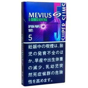 柔和七星梅比乌斯E系列5mg蓝莓超细/メビウス イーシリーズ メンソール オプション パープル 5 100’S スリム
